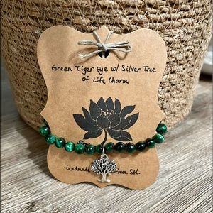 Green Tiger Eye w/ Tree of Life Charm
